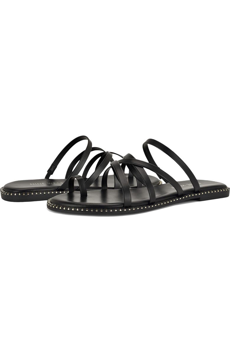 Nine West Digen Toe Loop Sandal, Alternate, color, Black