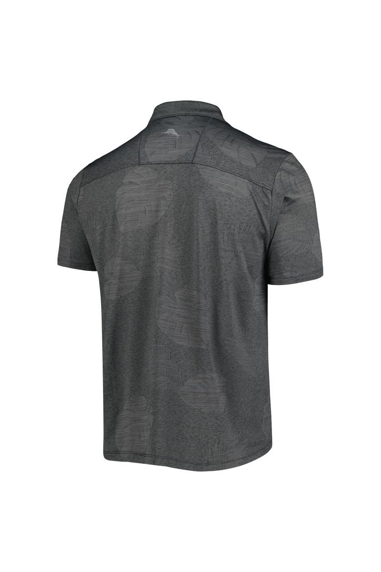 Men's Tommy Bahama Charcoal Martin Truex Jr Palm Coast Delray Frond IslandZone Polo, Alternate, color, Charcoal