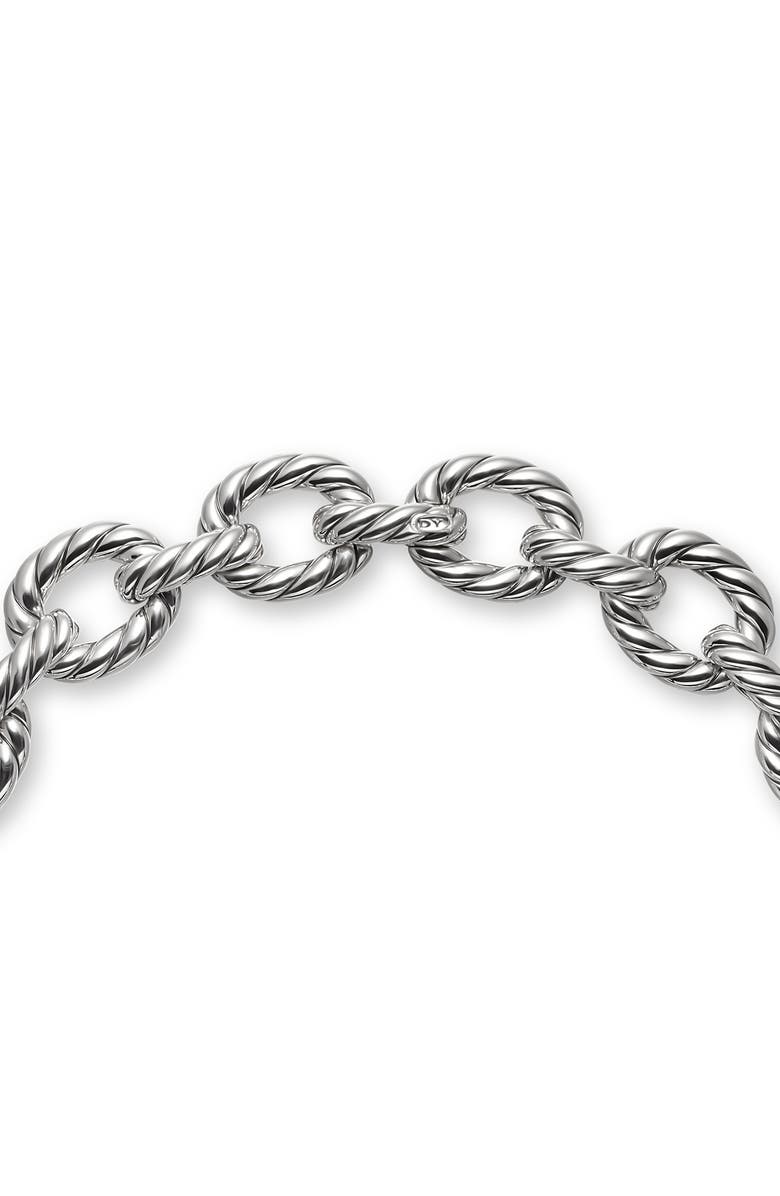 David Yurman Sculpted Cable Oval Link Necklace, Alternate, color, Silver