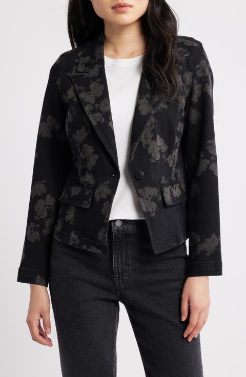 Floral Denim Blazer