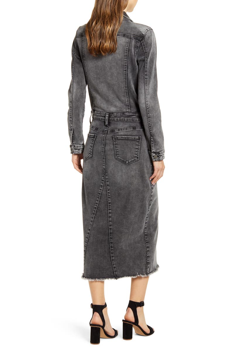 Wash Lab Denim Long Sleeve Denim Midi Dress, Alternate, color,