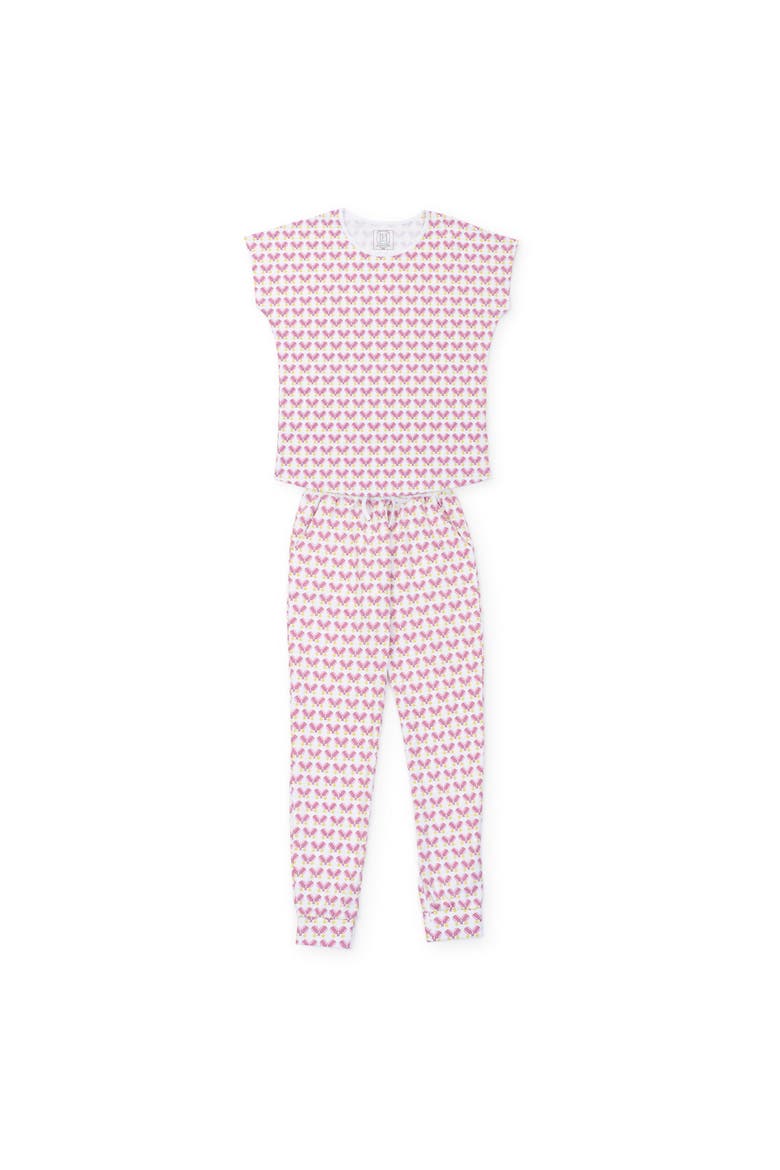 Melanie Women's Pajama Jogger Set, Main, color, Pickleball Pink