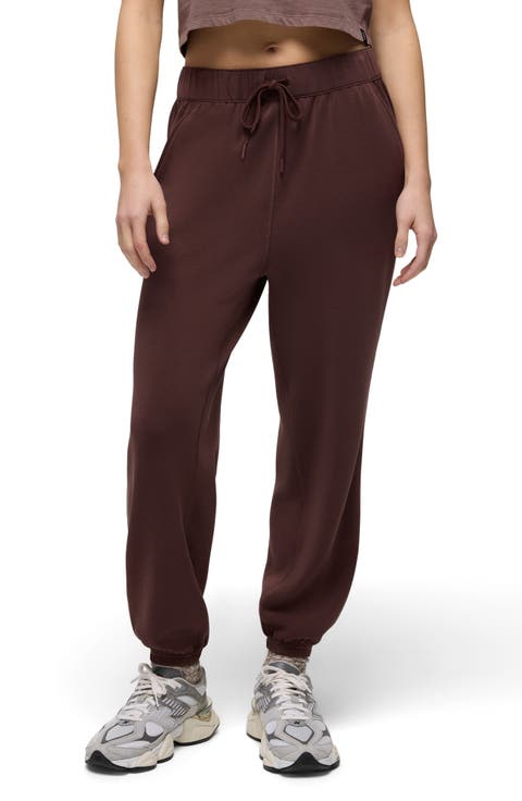 HER Brown Ruffle Drawstring Joggers main image 1