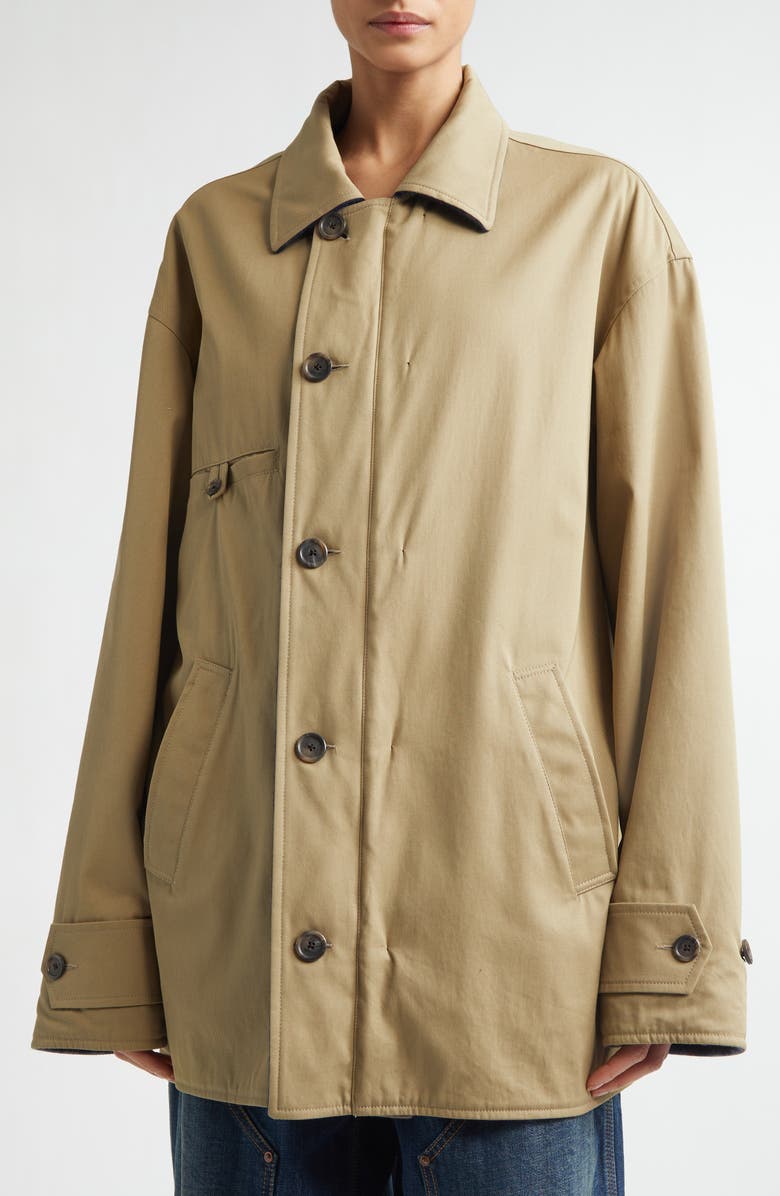 Maison Margiela Reversible Coat, Alternate, color, Beige/ Blue