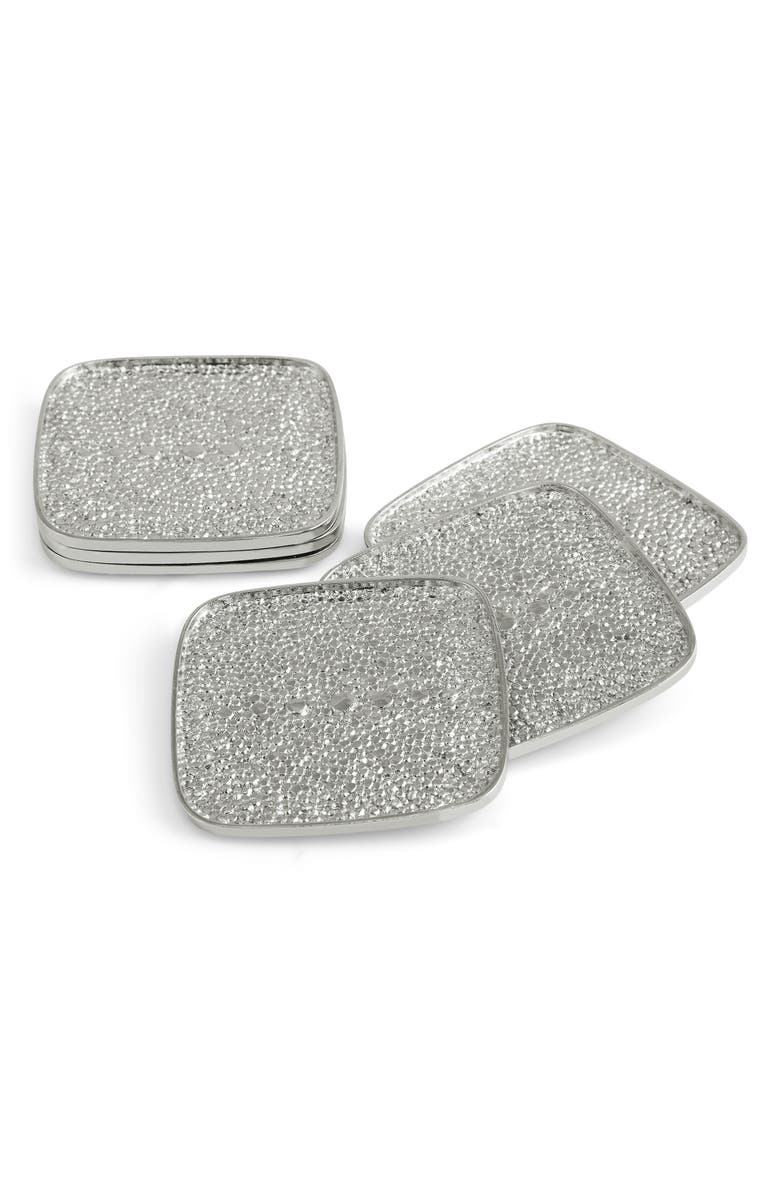 Michael Aram Shagreen Set of 6 Coasters, Alternate, color, Silver