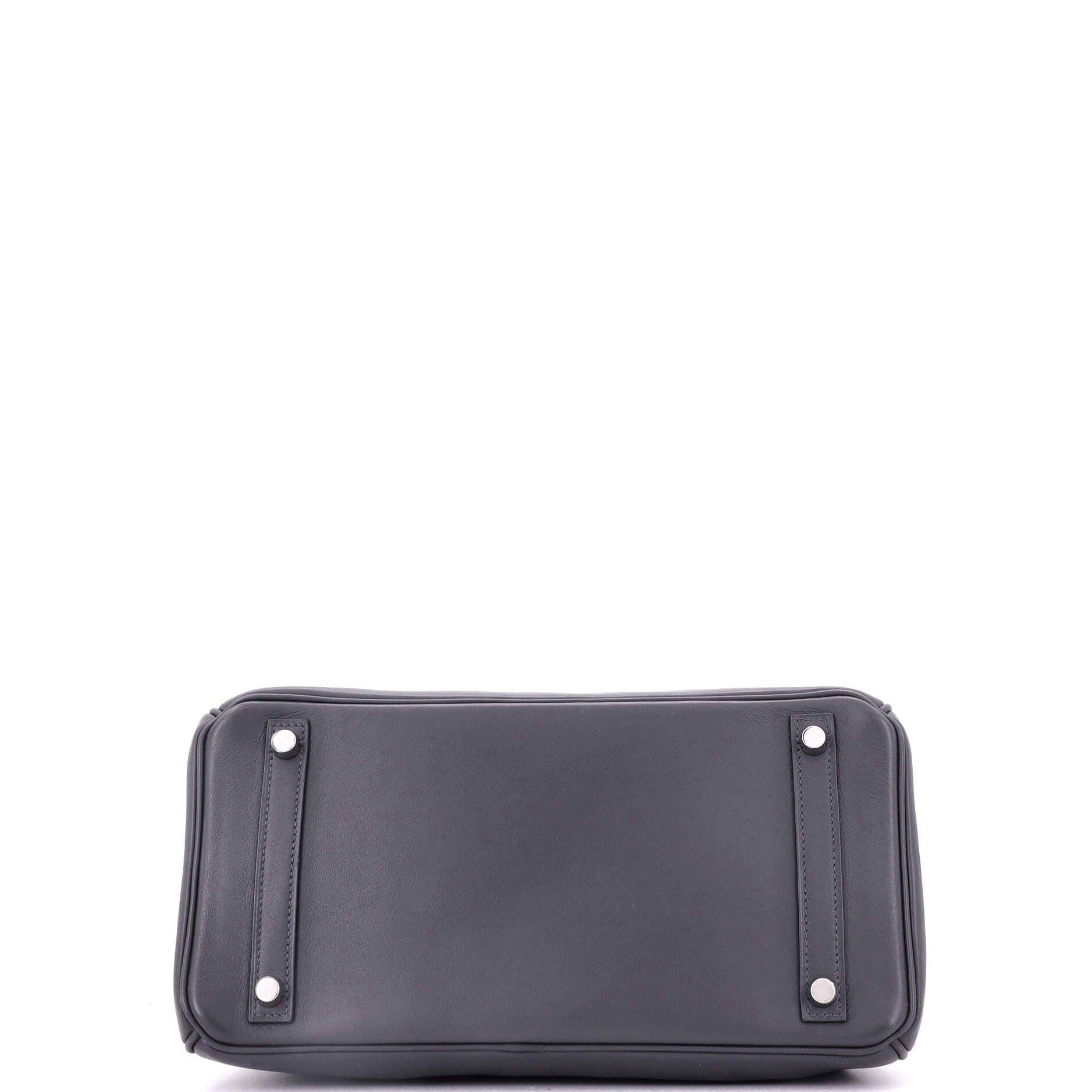 Pre-Owned Hermes Birkin Handbag Grey Swift with Palladium Hardware 30, Alternate, color, Graphite