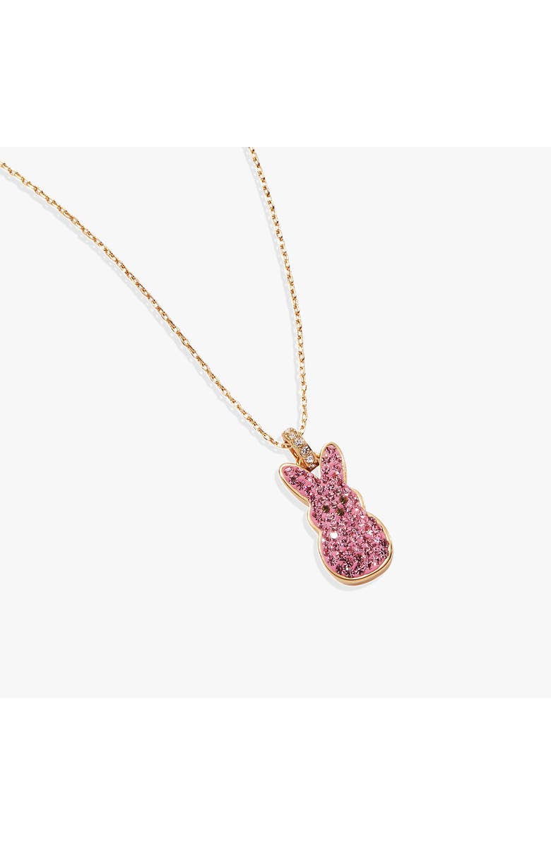 Alex and Ani Peeps<sup>®</sup> Pave Pink Bunny Pendant Necklace, Main, color, Pink