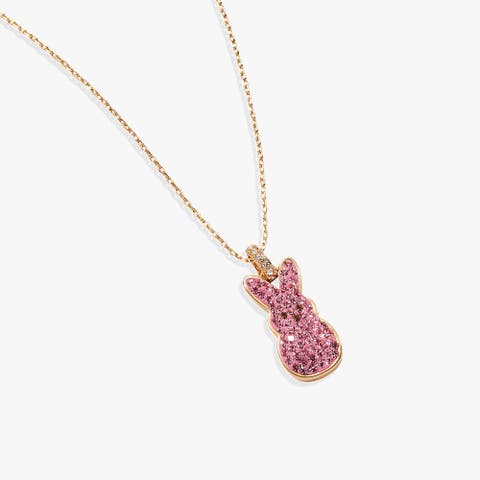 Peeps® Pave Pink Bunny Pendant Necklace