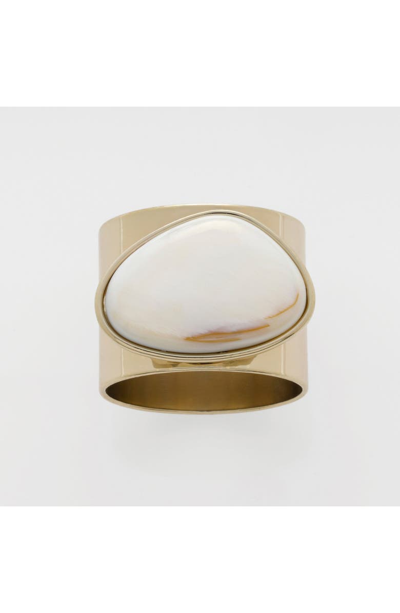 Joanna Buchanan Gilt edge shell napkin rings, set of two, Main, color, Cream