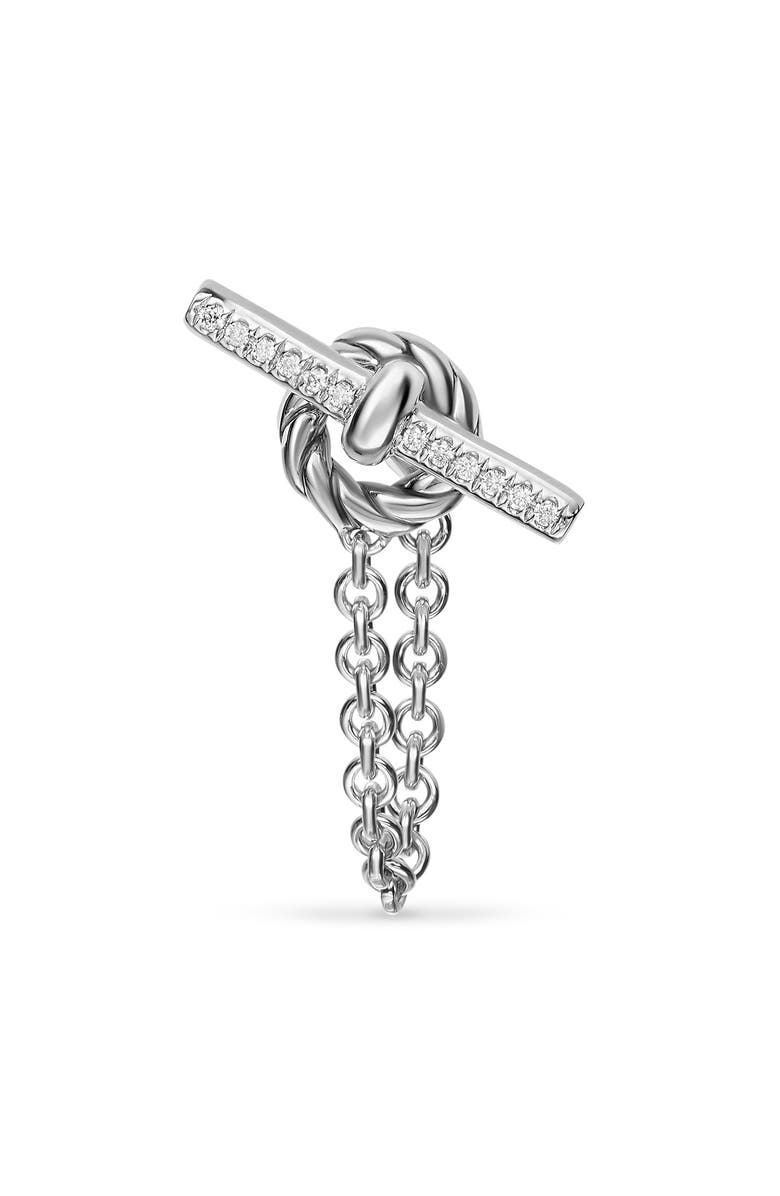 David Yurman Mercer<sup>®</sup> Petite Toggle Chain Stud Earrings in Sterling Silver with Diamonds, 38.2mm, Alternate, color, Diamond