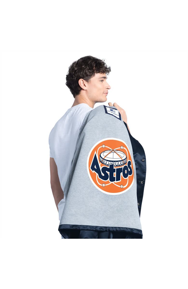 STARTER Men's Starter  Navy Houston Astros Cooperstown Collection Point Man Full-Snap Coaches Jacket, Alternate, color, Navy