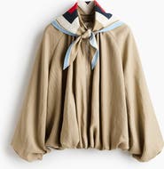 H&M Bubble-hem Jacket With Scarf