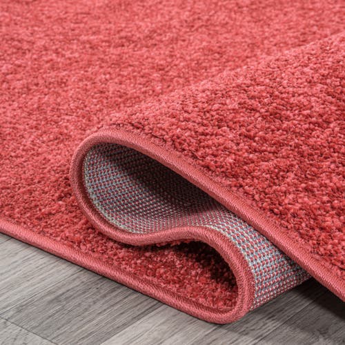 Shop Jonathan Y Haze Solid Low-pile Area Rug In Crimson/red