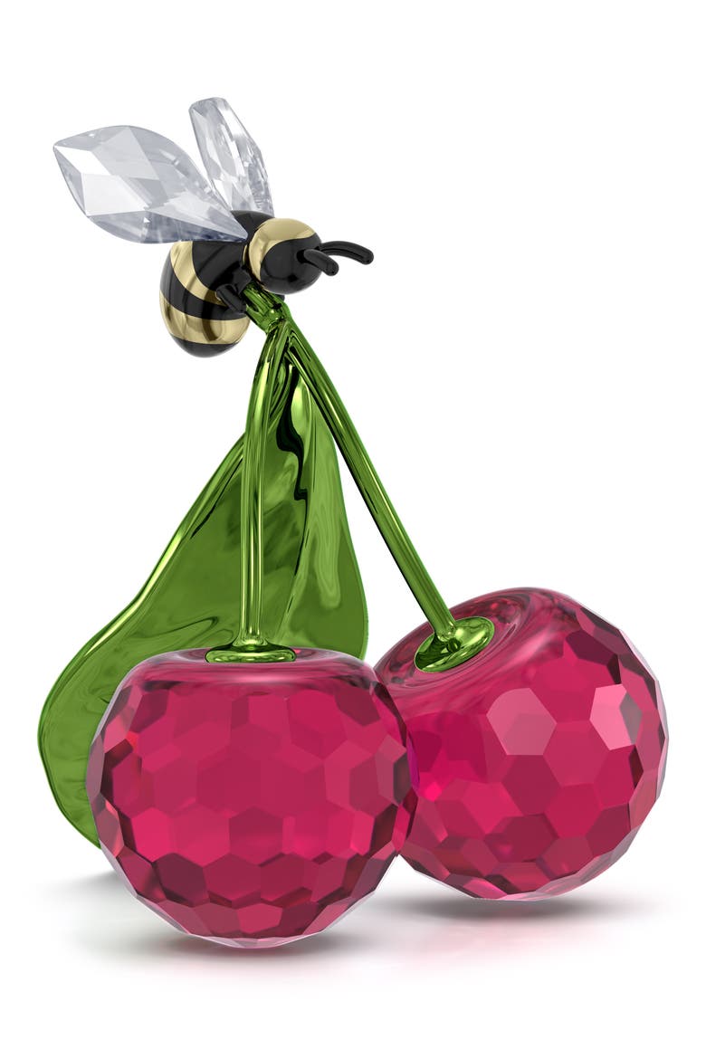 Idyllia Bee & Cherry Crystal Figurine, Alternate, color, MULTICOLORED