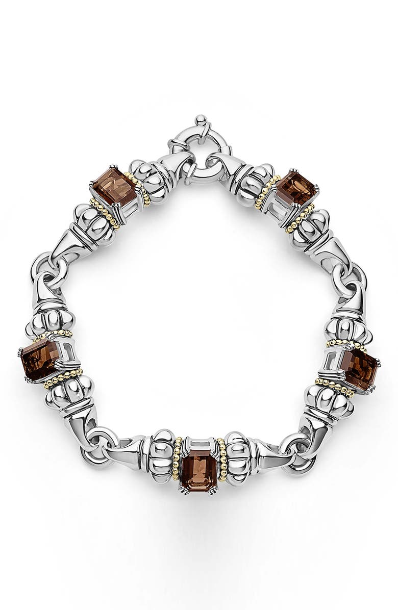 LAGOS Glacier Smoky Quartz Link Bracelet, Main, color, Smokey Quartz