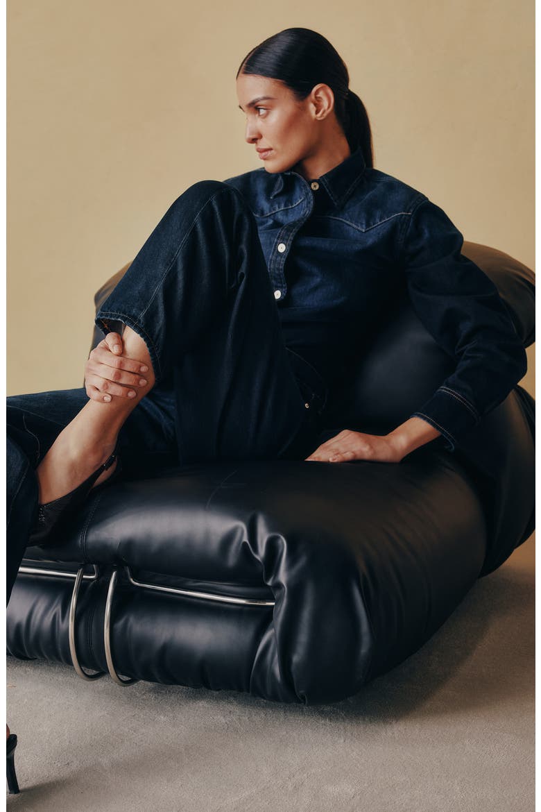 Ines Denim Button-Up Shirt, Alternate, color, VENTURA
