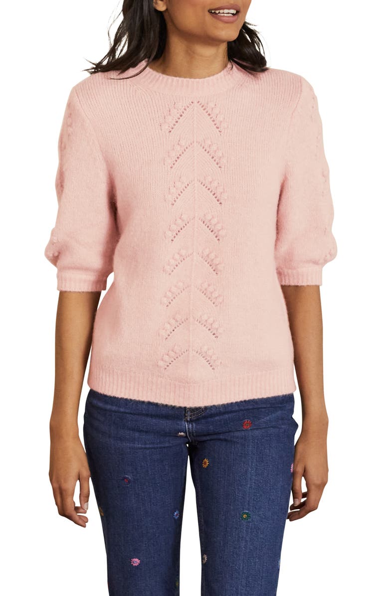 Boden Pointelle Elbow Sleeve Sweater, Main, color,