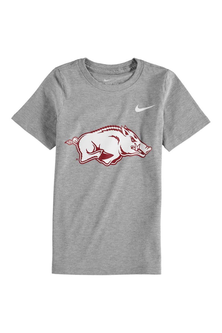Preschool Nike Charcoal Arkansas Razorbacks Logo T-Shirt, Alternate, color, Heather Gray