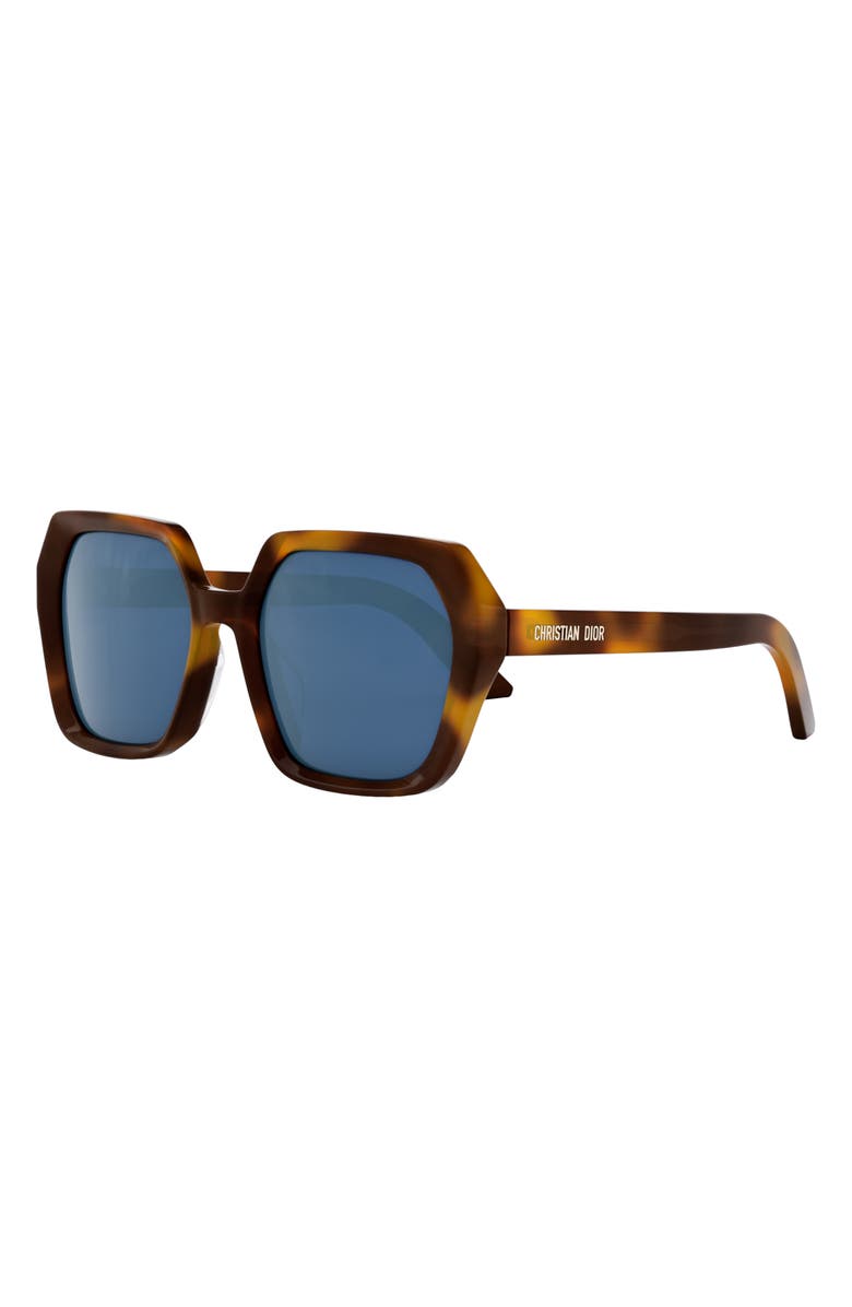 DIOR 'DiorMidnight S2F 56mm Geometric Sunglasses, Alternate, color, Blonde Havana / Blue