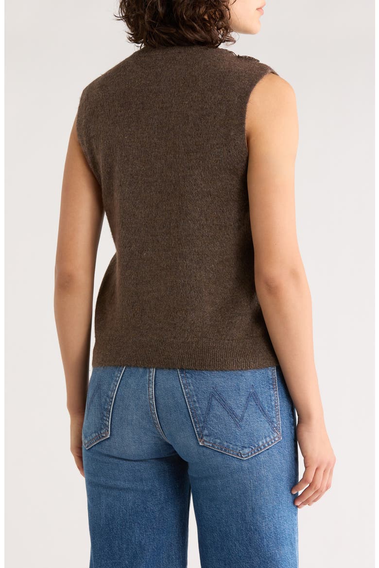 Lace Trim Sweater Vest, Alternate, color, CAFE MELANGE