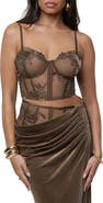 JLUXLABEL Velvet & Lace Bustier Camisole