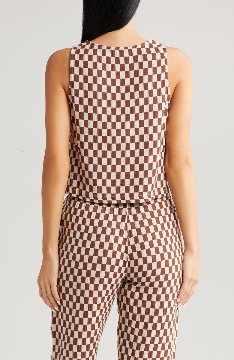 Brixton Mykonos Check Button-Up Cotton Tank, Alternate, color, 