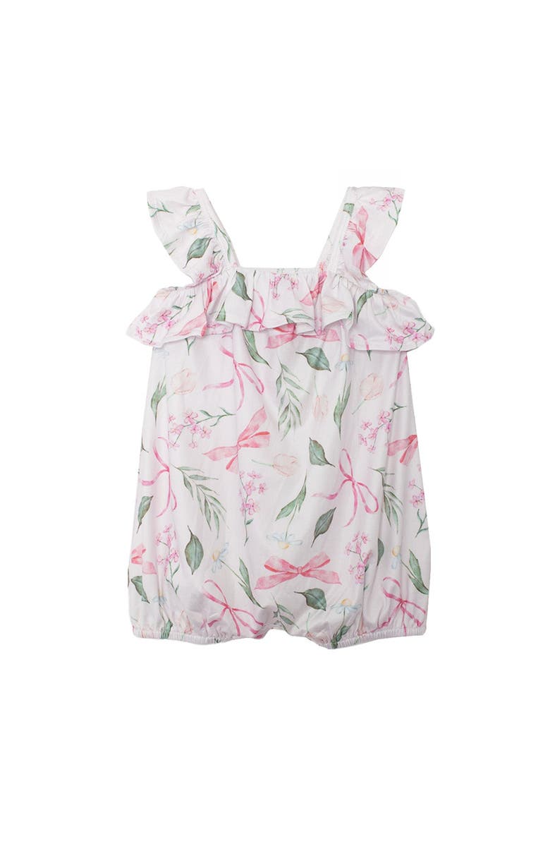 Mabel + Honey Rosie Ribbons Ruffled Tank Romper, Main, color, Pink