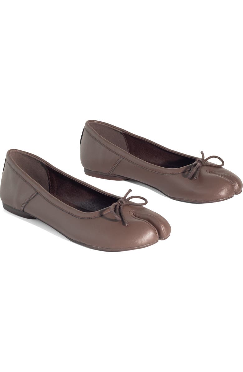 Therapy Australia HOSHI Tabi Toe Ballet Flat, Main, color, Chocolate Pu