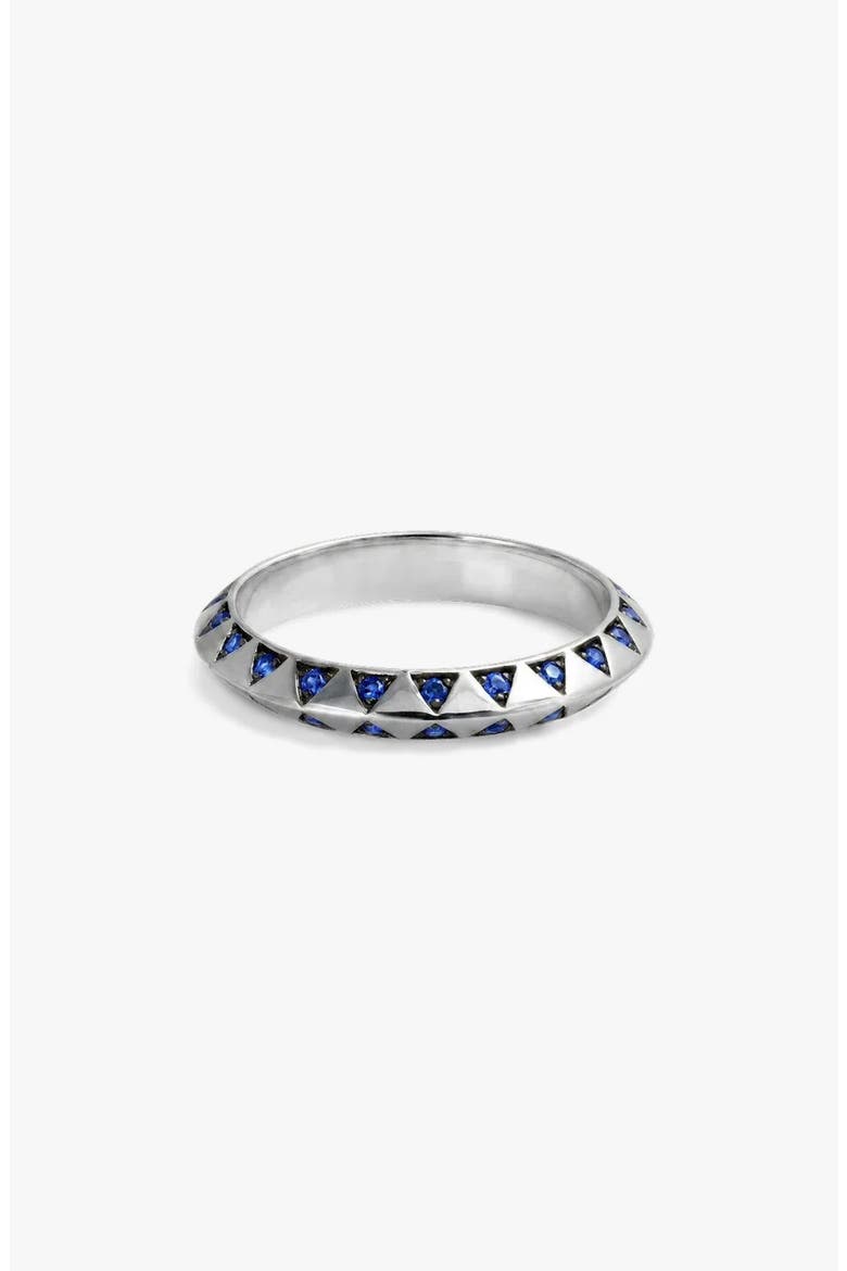 Aura Sterling Silver Crystal Ring, Main, color, METALLIC SILVER