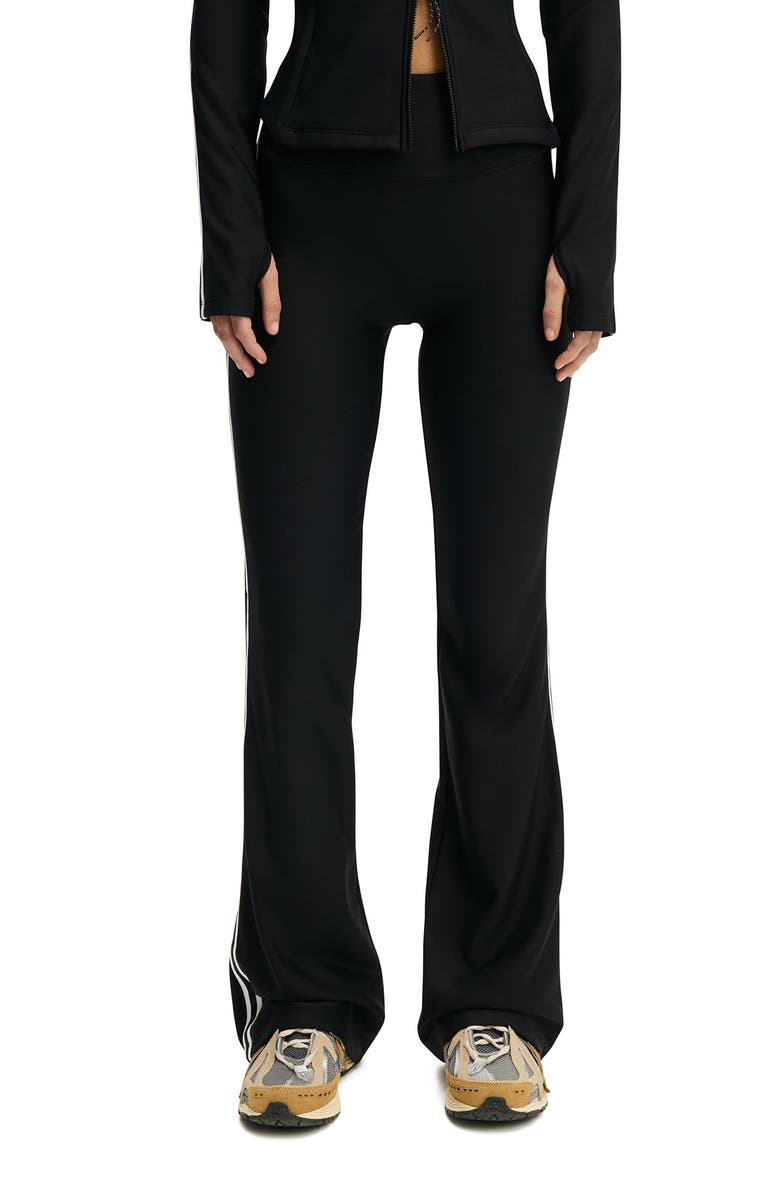 COTTON ON BODY Women's Active Fleece Lined Flare, Main, color, Black Black White Tape