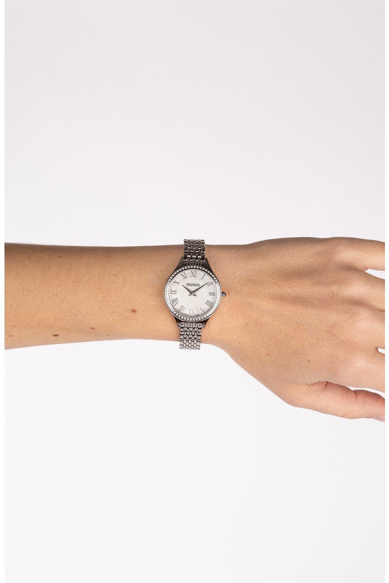 Mother-of-Pearl Diamond Bracelet Watch, 29mm, Alternate, color, STAINLESS STEEL