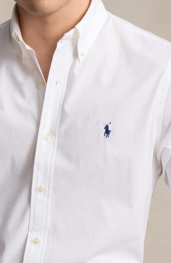 Stretch Cotton Poplin Button-Down Shirt