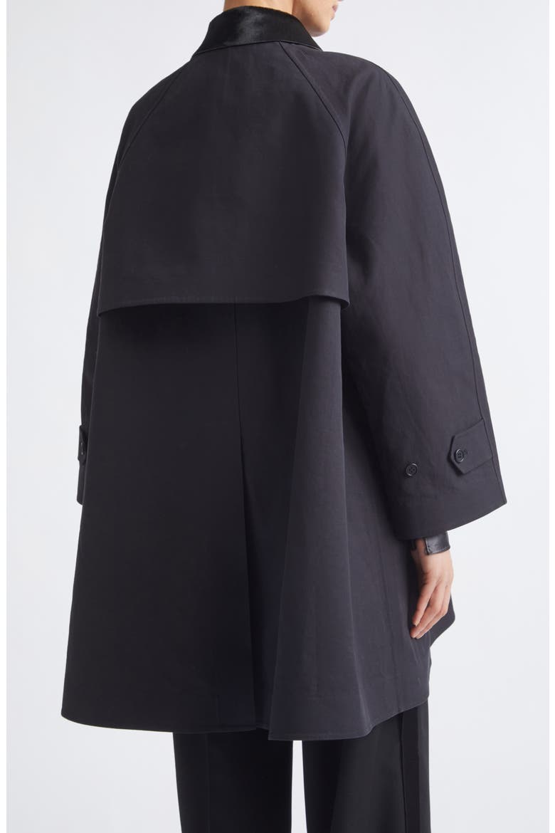 Agnes Linen & Cotton Car Coat, Alternate, color, BLACK