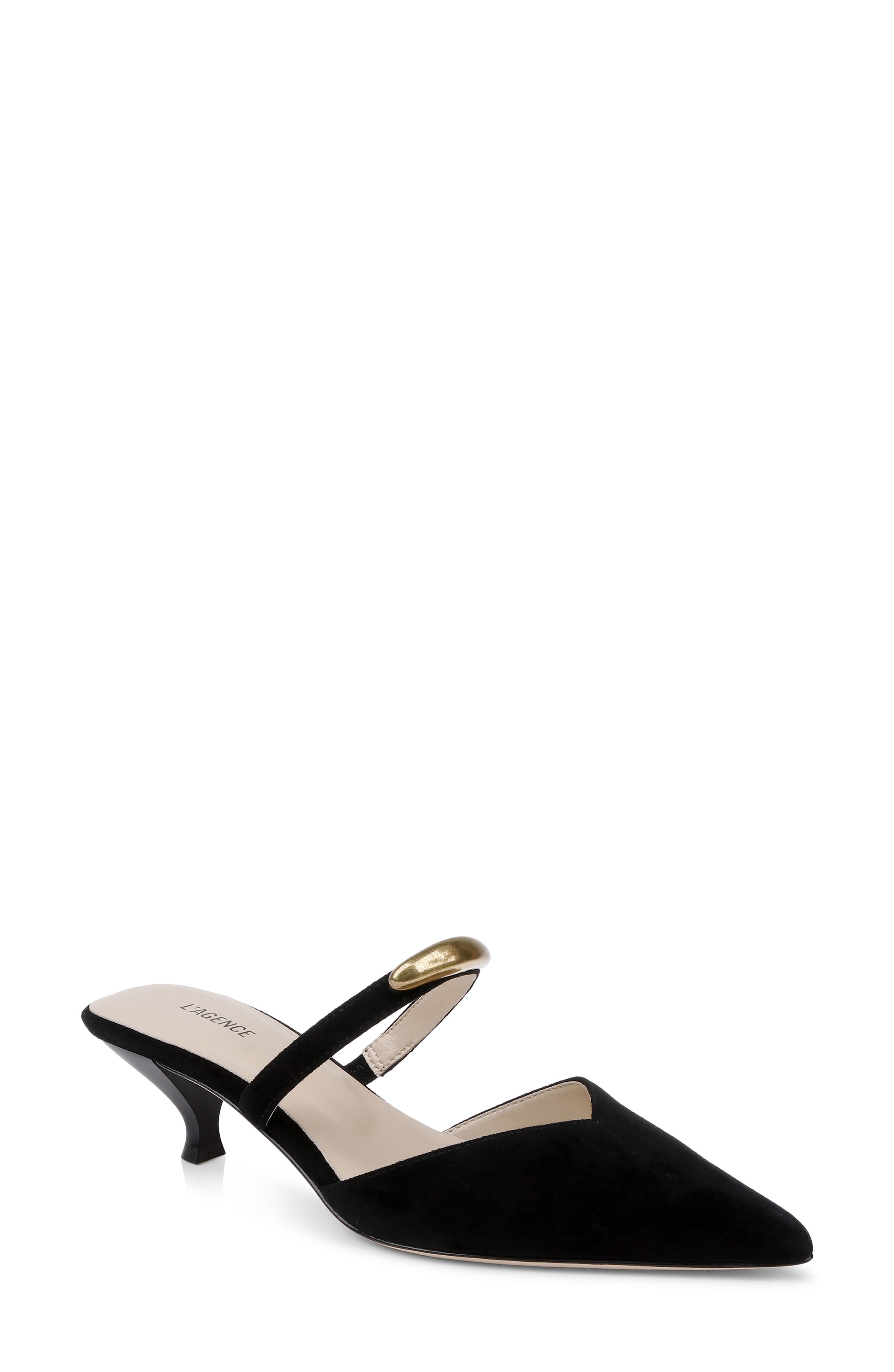 L'AGENCE Catania Mule, Main, color, Black Suede