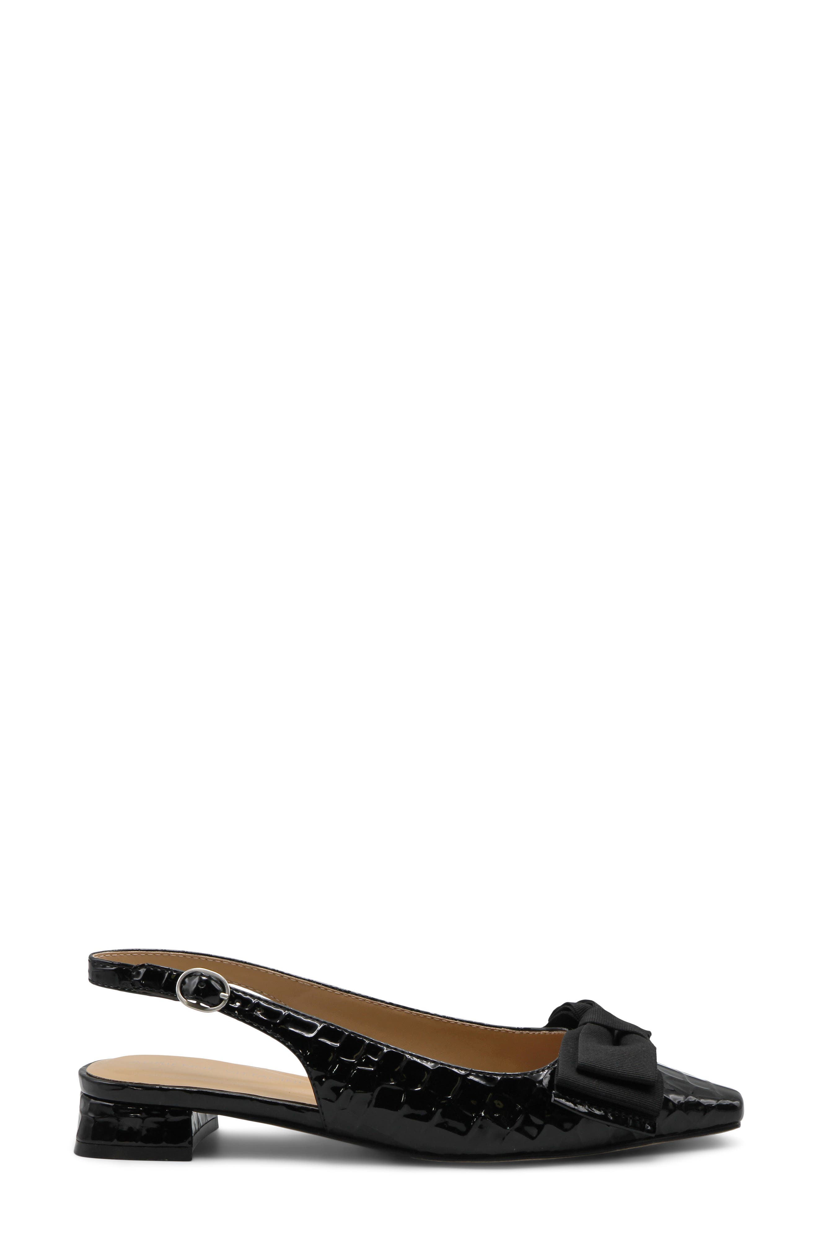 Rifka Croc Embossed Faux Leather Slingback Pump, Alternate, color, BLACK CP