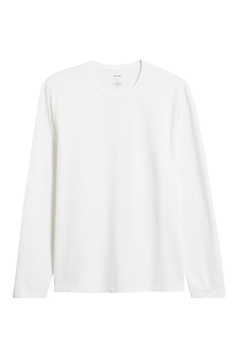 Long Sleeve Cotton T-Shirt, Alternate, color, WHITE