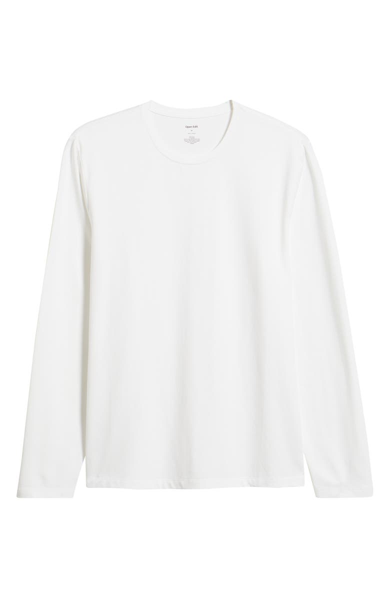 Open Edit Long Sleeve Cotton T-Shirt, Alternate, color, White
