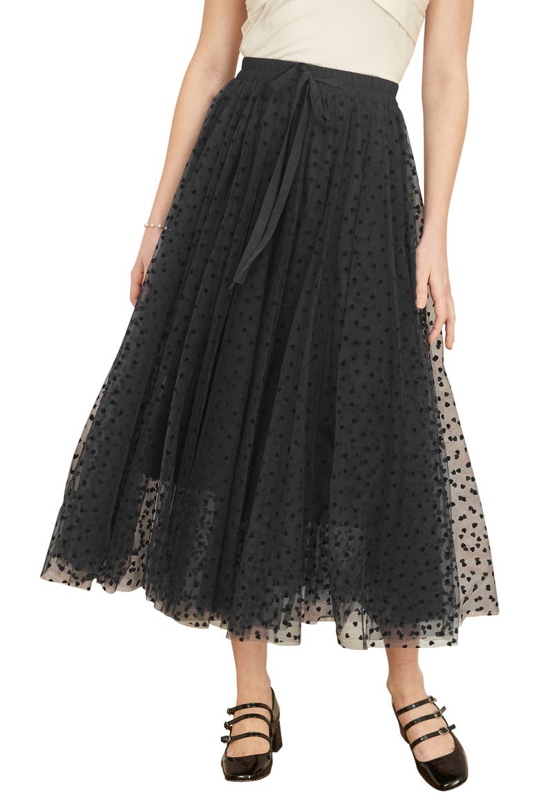 Mesh Tulle Skirt, Main, color, Black