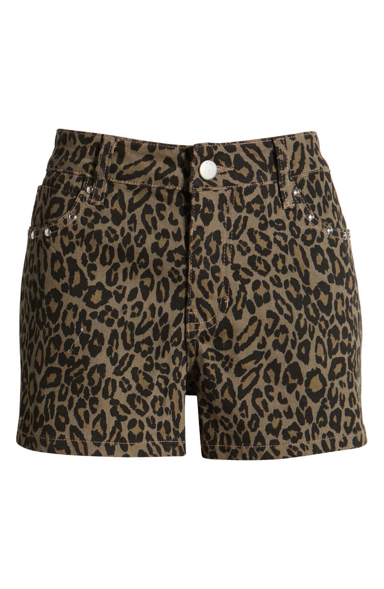 PTCL Bali Leopard Print Denim Shorts, Alternate, color, 