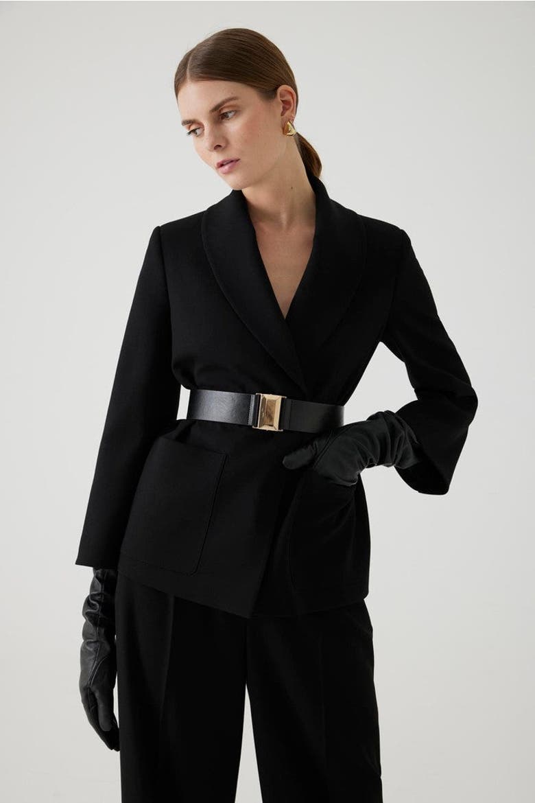Armida Belted Jacket, Main, color, BLACK