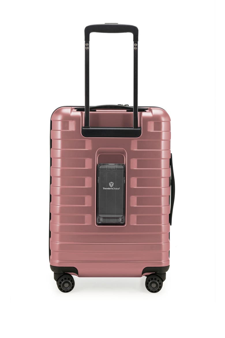 Traveler's Choice Millennial 21" Hardside Carry-On Spinner Luggage, Alternate, color, PINK