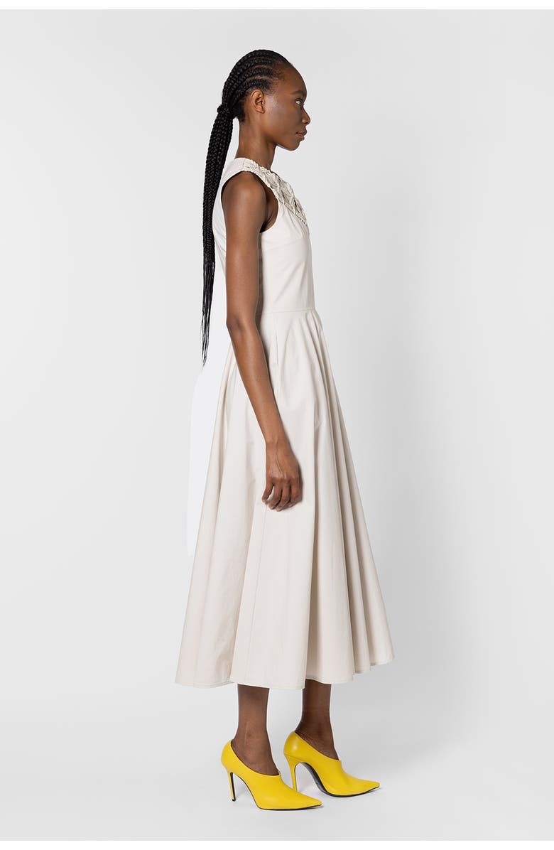 Roksanda Helin Cotton Macrame Detail Dress, Alternate, color, Dusty White