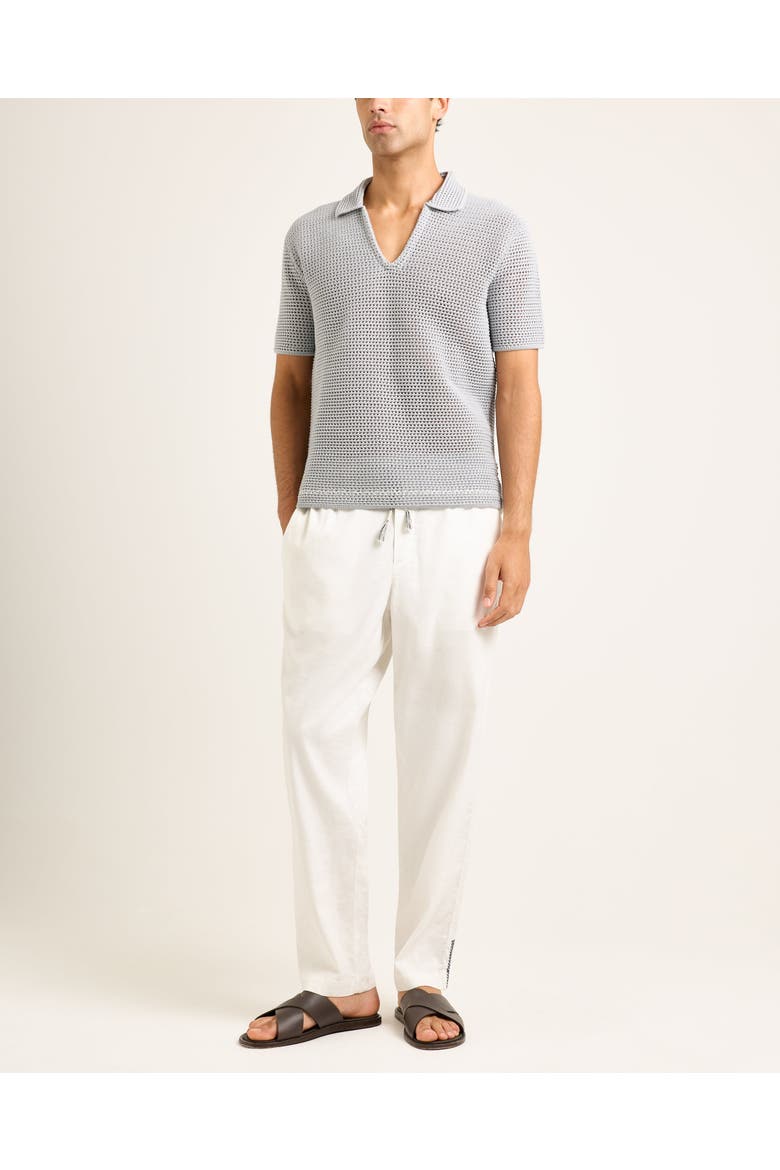 Batten Crochet Polo Shirt, Main, color, Light Sky Pool/White Sand