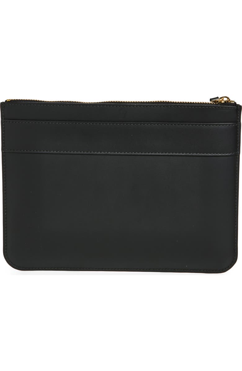 Comme des Garçons Wallets Big Bow Leather Zip Pouch, Alternate, color, Black