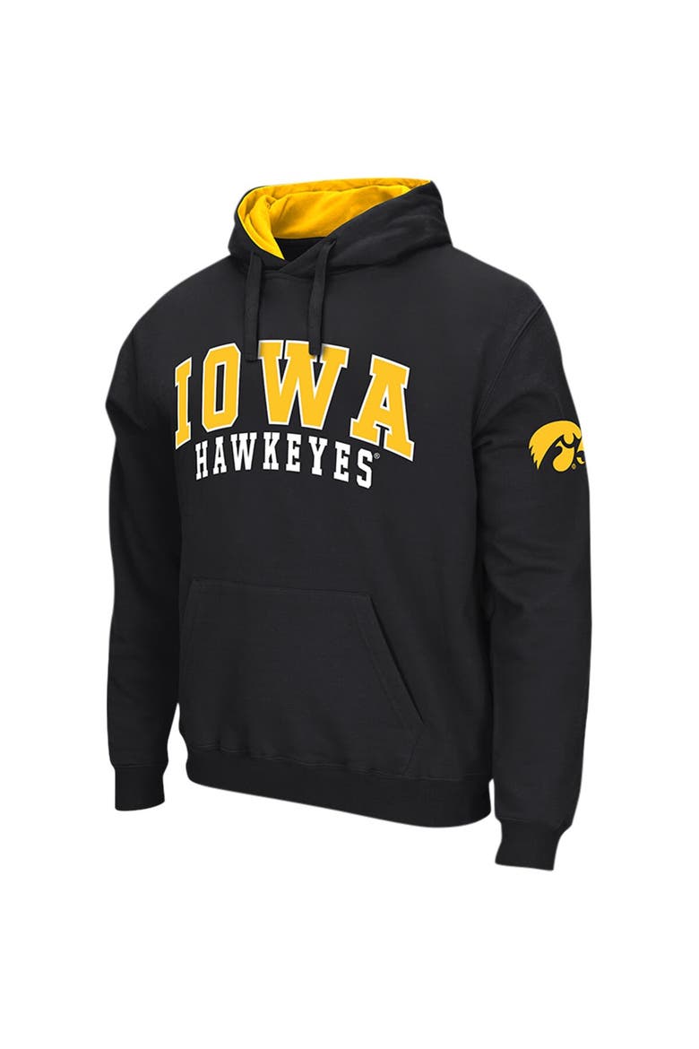 Men's Colosseum Black Iowa Hawkeyes Double Arch Pullover Hoodie, Alternate, color, Black