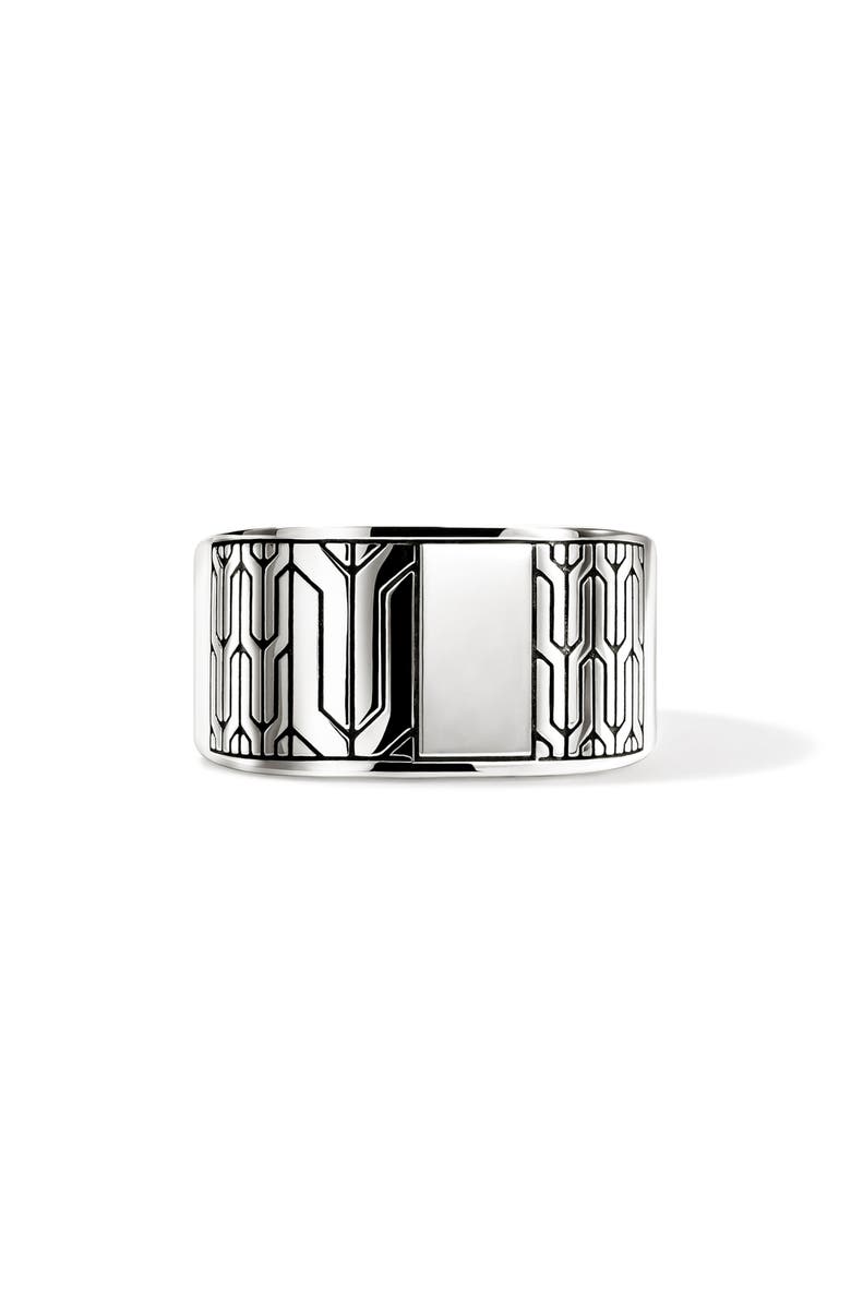 John Hardy Icon 50 Signet Ring, Main, color, Silver