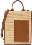 BCBG Mini Whipstitched Straw Tote Bag