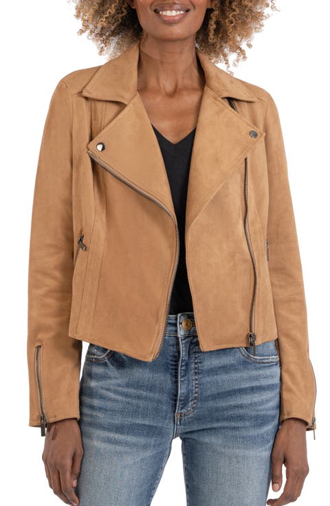 Edith Faux Suede Moto Jacket
