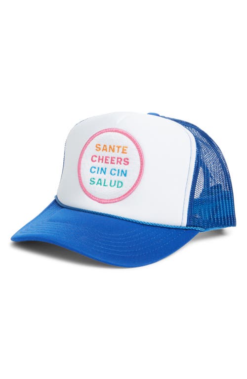 Friday Feelin ' Cheers Patch Trucker Hat In Blue Split