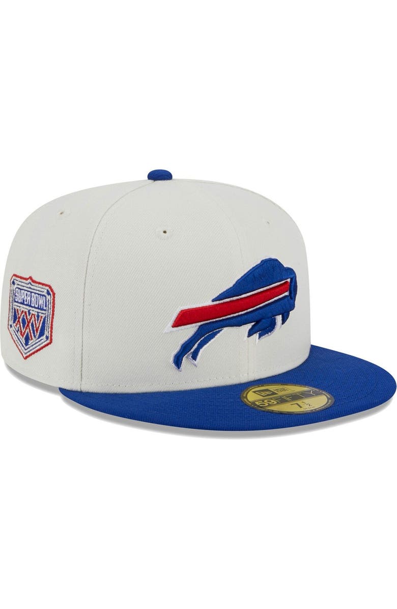 New Era Men's New Era Cream Buffalo Bills Retro 59FIFTY Fitted Hat, Main, color, 